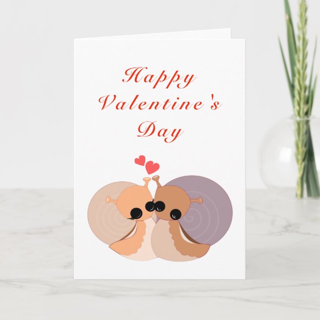 Cute Couple Snail Valentine's Day Card (Front)