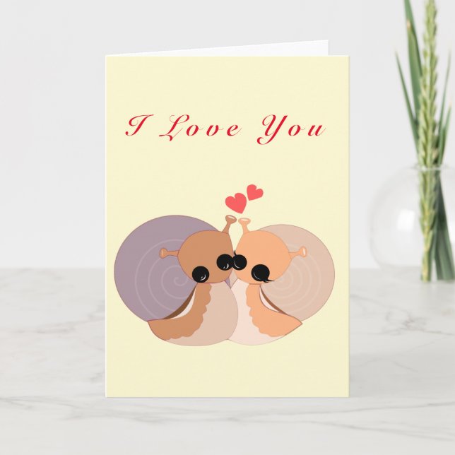 Cute Couple Snail Valentine's Day Card (Front)