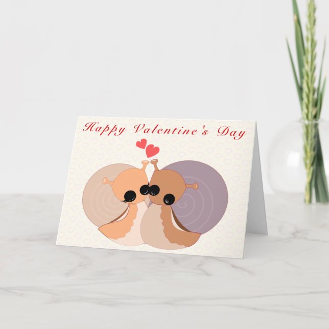 Cute Couple Snails Valentine's Day Card (Front)