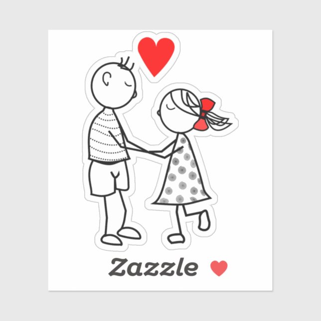 Cute Couple Sticker - Customisable (Sheet)