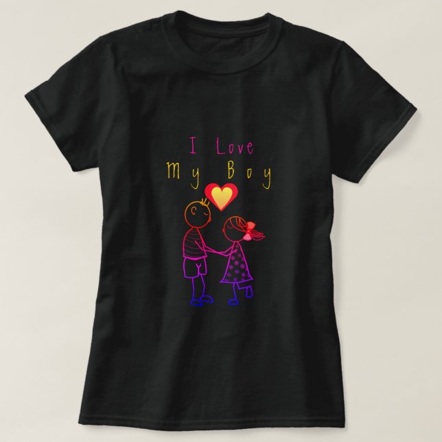 Cute Couple T-Shirt - Customisable (Design Front)