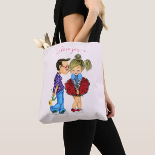 Cute Couple Tote Bag - I Love You