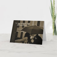 Cute Couple Umbrella Happy Anniversary Wife Card
