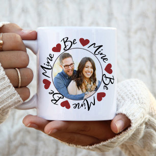 Cute Couple Valentine's Day Be Mine Photo Two-Tone Coffee Mug