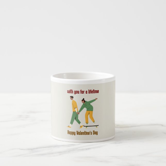 Cute Couple Valentine's Day Espresso Cup (Front)