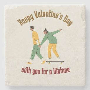 Cute Couple Valentine's Day Stone Coaster
