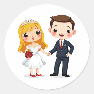 Cute Couple Wedding Stickers