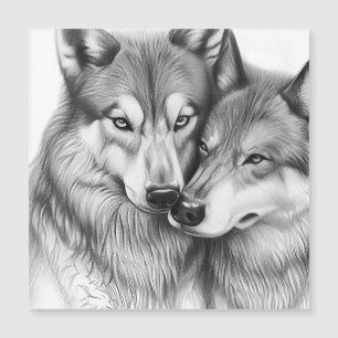 Cute Couple Wolf Animal In Love Heart