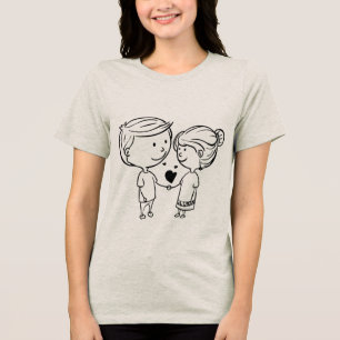 Cute Couple Women T-Shirt Tri-Blend Shirt