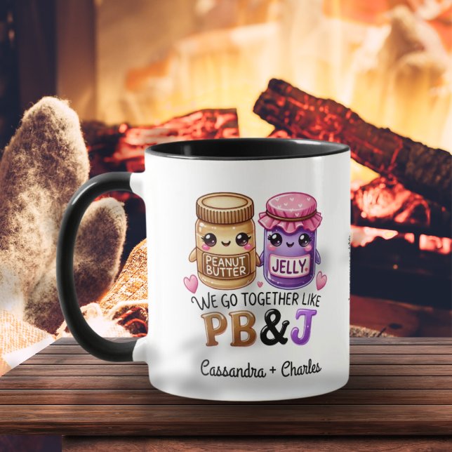 Cute Couples Gift "Together Like PB & J" Custom Mug (Cute Couples Gift "Together Like PB & J" Custom Mug)