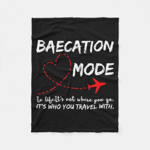 Cute Couples Trip Matching Vacation Baecation Mode Fleece Blanket
