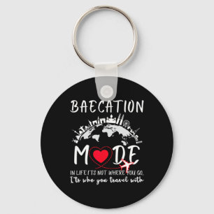 Cute Couples Trip Matching Vacation Baecation Mode Key Ring