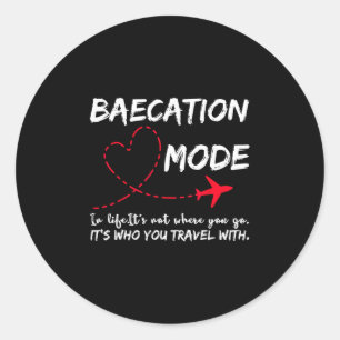 Cute Couples Trip Matching Vacation Ecation Mode-v Classic Round Sticker