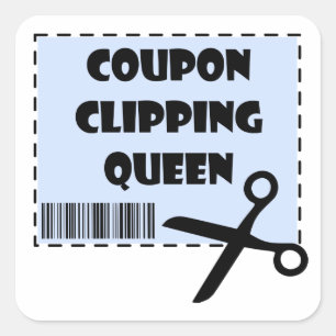 Cute Coupon Clipping Queen Saying Square Sticker