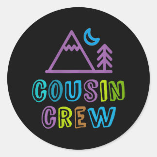 Cute COUSIN CREW Grandma Grandpa Sleepaway Camp Classic Round Sticker