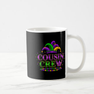 Cute Cousin Crew Mardi Gras Purple Green Yellow De Coffee Mug