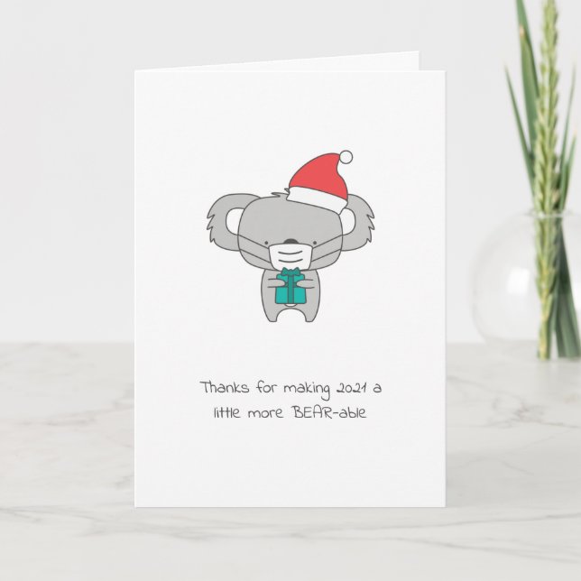 Cute Covid Themed Christmas Card - Personalise (Front)