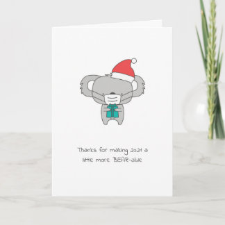 Cute Covid Themed Christmas Card - Personalise