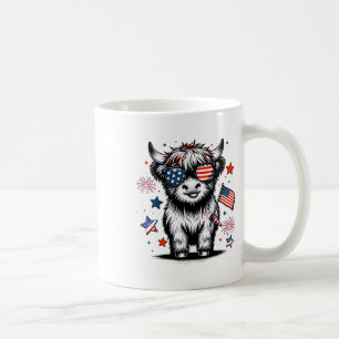 Cute Cow 4th Of July Usa Flag Patriotic Cow Farmer Coffee Mug