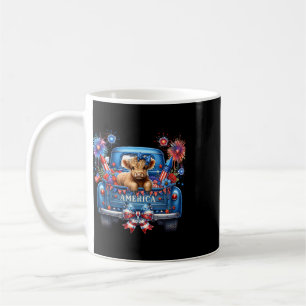 Cute Cow 4th Of July Usa Flag Patriotic Cow Farmer Coffee Mug