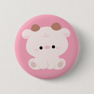 Cute Cow 6 Cm Round Badge
