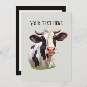 Cute cow any purpose add message  card