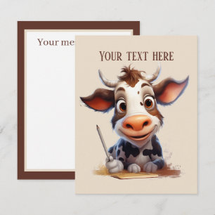 Cute cow any purpose add message  card