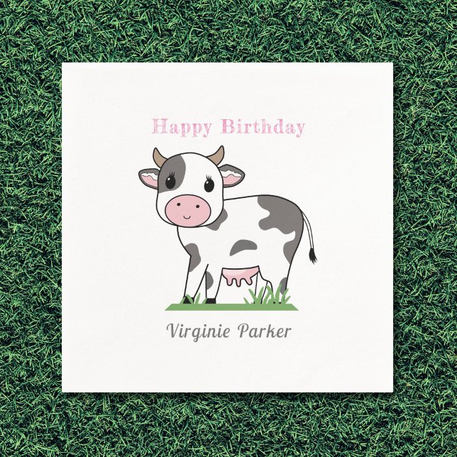 Cute Cow Birthday Napkins (Cute Cow Birthday Napkins)