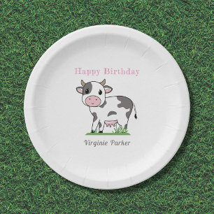 Cute Cow Birthday Paper Plates