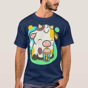 Cute Cow Boba Tea Bubble Tea Anime Kawaii T-Shirt