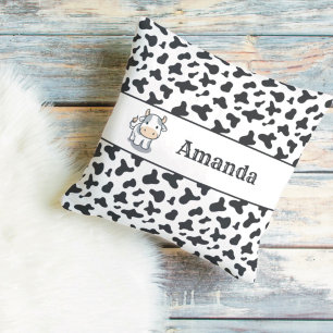 Cute Cow Calf Spots Throw Pillow