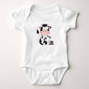 Cute Cow Cartoon Baby Bodysuit