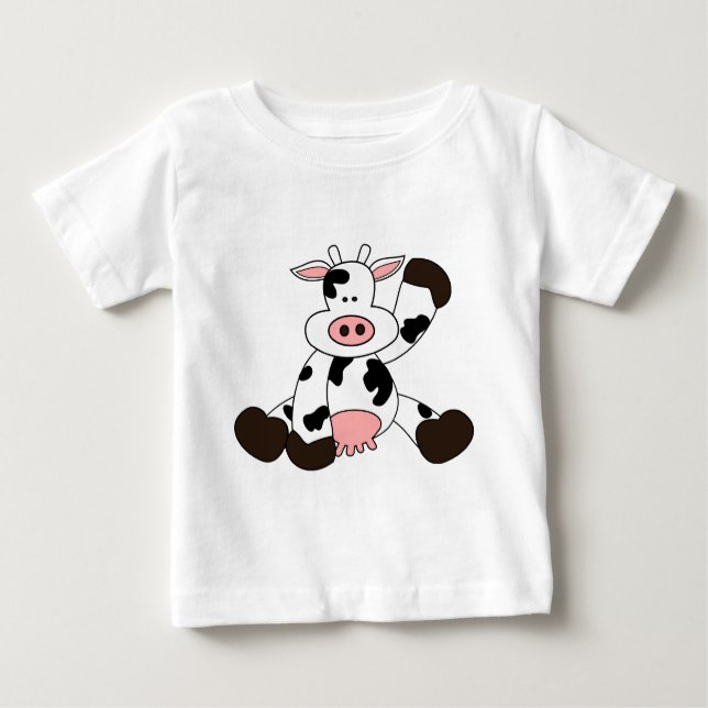 Cute Cow Cartoon Design Baby T-Shirt (Front)