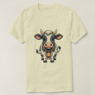 Cute Cow Cartoon Illustration – Adorable Farm Anim T-Shirt