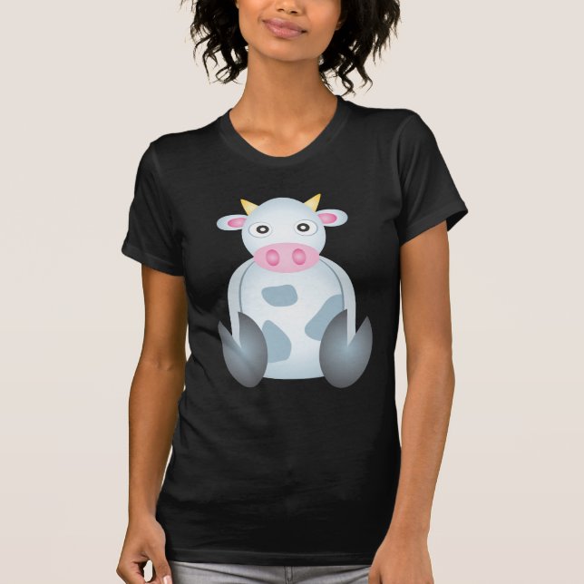 Cute Cow Cartoon T-Shirt (Front)