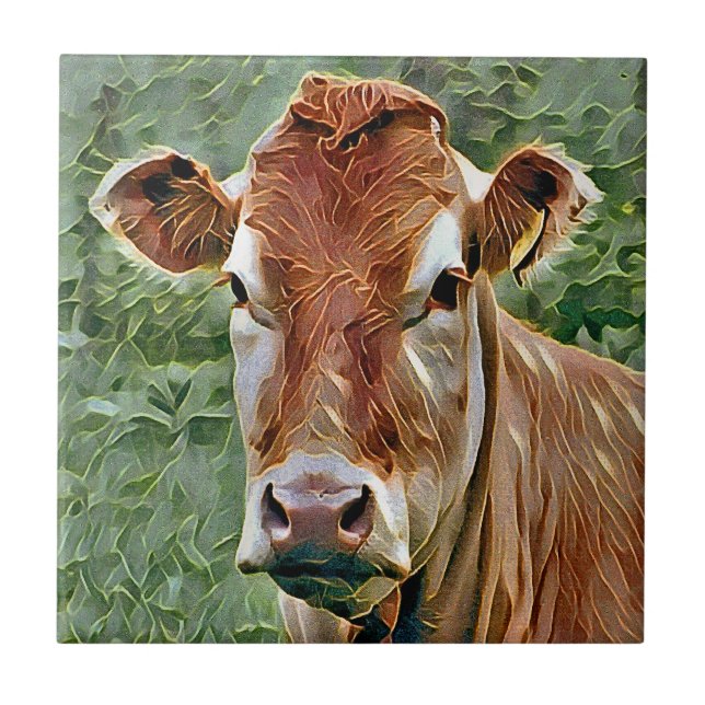 CUTE COW CERAMIC TILE (Front)