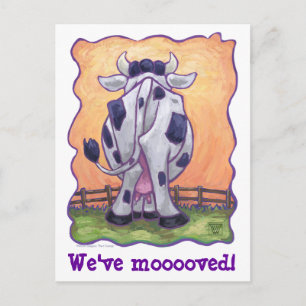 Cute Cow Change of Address Announcement Postcard