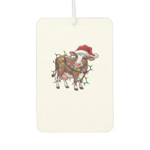 Cute Cow Christmas Light Reindeer Santa Christmas Car Air Freshener