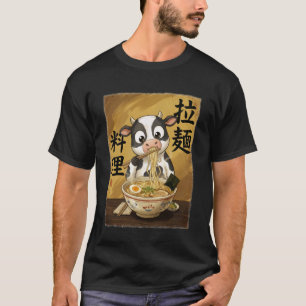 Cute Cow Eating Ramen Noodles Funny Japan Kawaii C T-Shirt