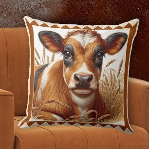 Cute Cow Farm Animal Art Cushion