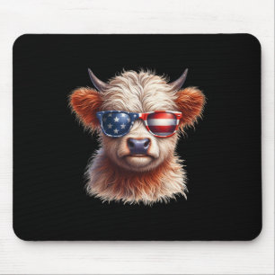 Cute Cow Fourth Of July Independence Day Usa  Mouse Pad