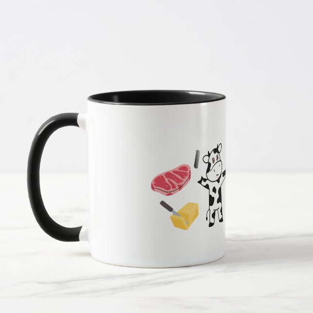 cute cow funny mug make milk (Left)