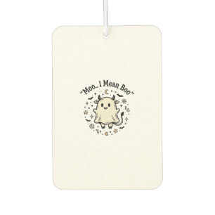 Cute Cow Ghost Halloween Moo Boo Vintage Design_1 Car Air Freshener