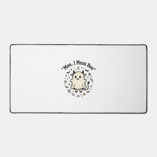 Cute Cow Ghost Halloween Moo Boo Vintage Design_1 Desk Mat