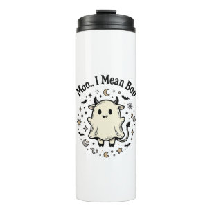 Cute Cow Ghost Halloween Moo Boo Vintage Design_1 Thermal Tumbler