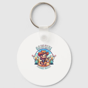 Cute Cow Girl Horse Riding Cowgirl Sunset Rider _1 Key Ring