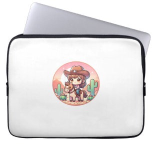 Cute Cow Girl Horse Riding Cowgirl Sunset Rider _2 Laptop Sleeve