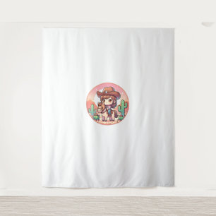 Cute Cow Girl Horse Riding Cowgirl Sunset Rider _2 Tapestry