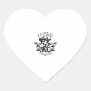 Cute Cow Girl Horse Riding Cowgirl Sunset Rider _4 Heart Sticker
