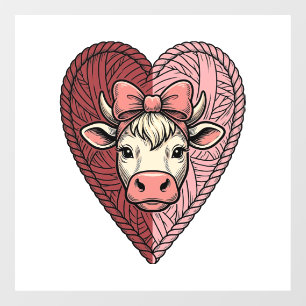 Cute Cow Heart Yarn Vintage Engraving Design_1